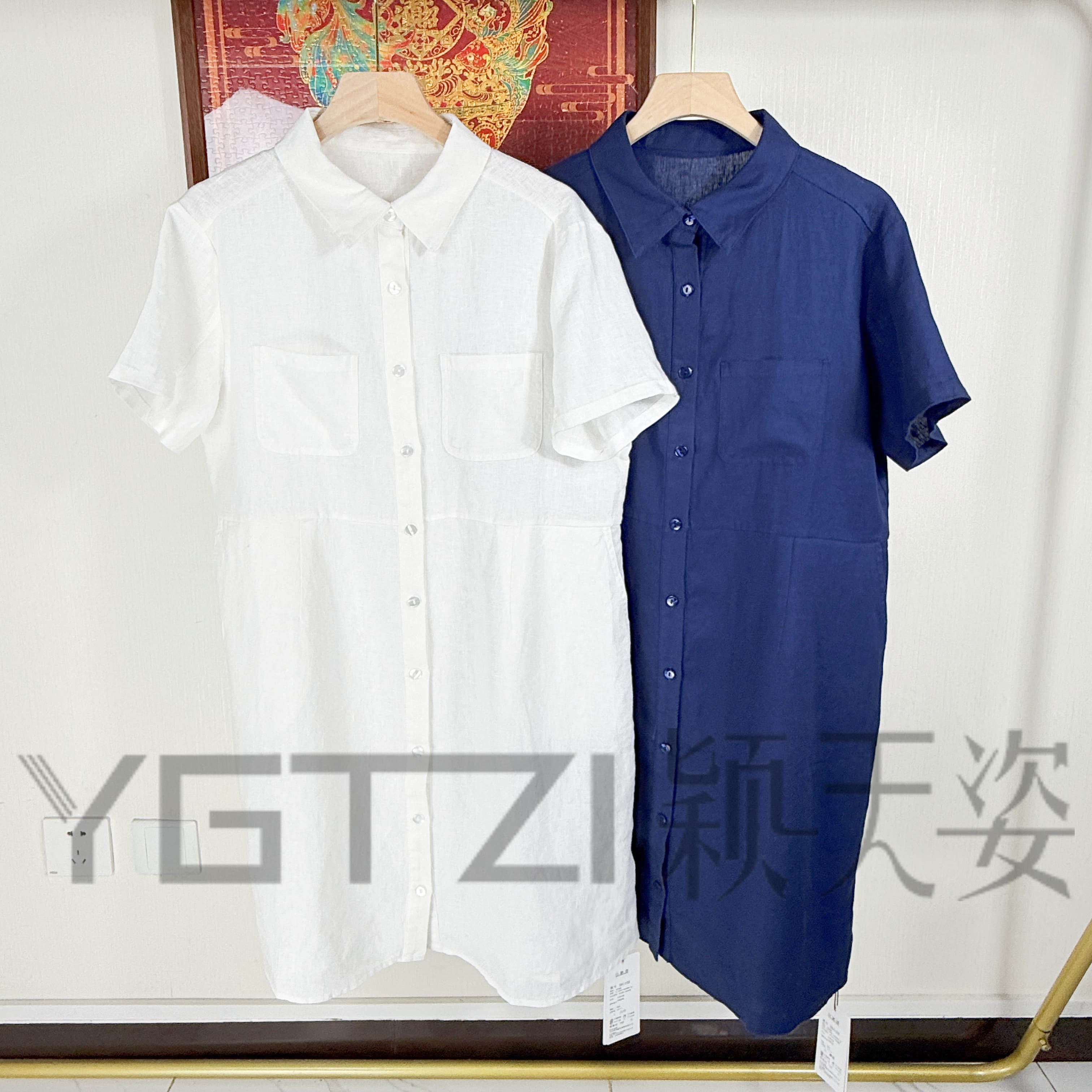 菲玛掂2025夏季新款亚麻连衣裙