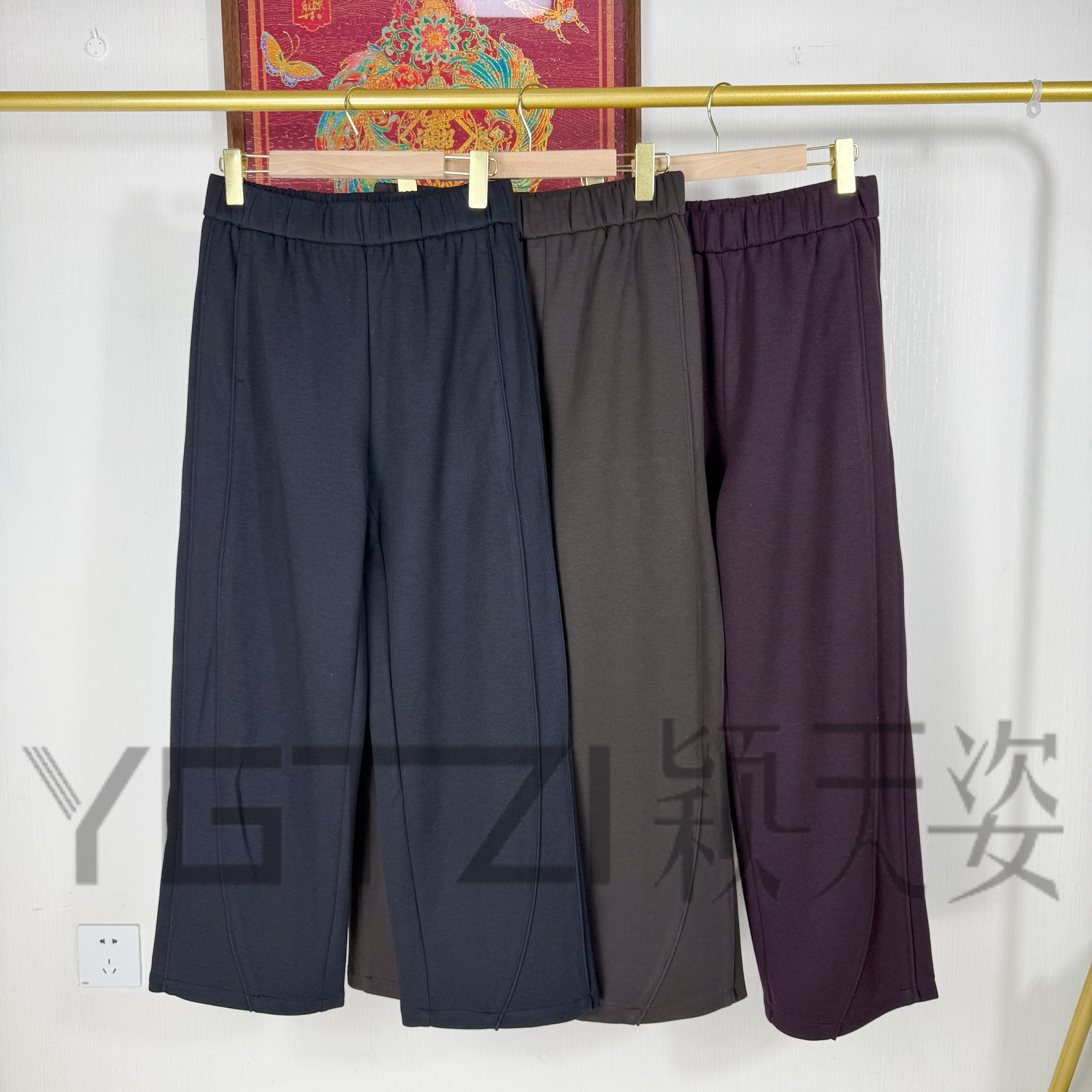 菲玛掂250306正品2025秋冬新款时尚气质羊毛休闲裤显瘦直筒裤女裤