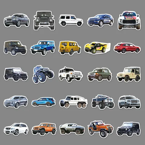 张贴纸笔记本电脑个性城市滑板车51外贸SUV越野车贴画DIY行李