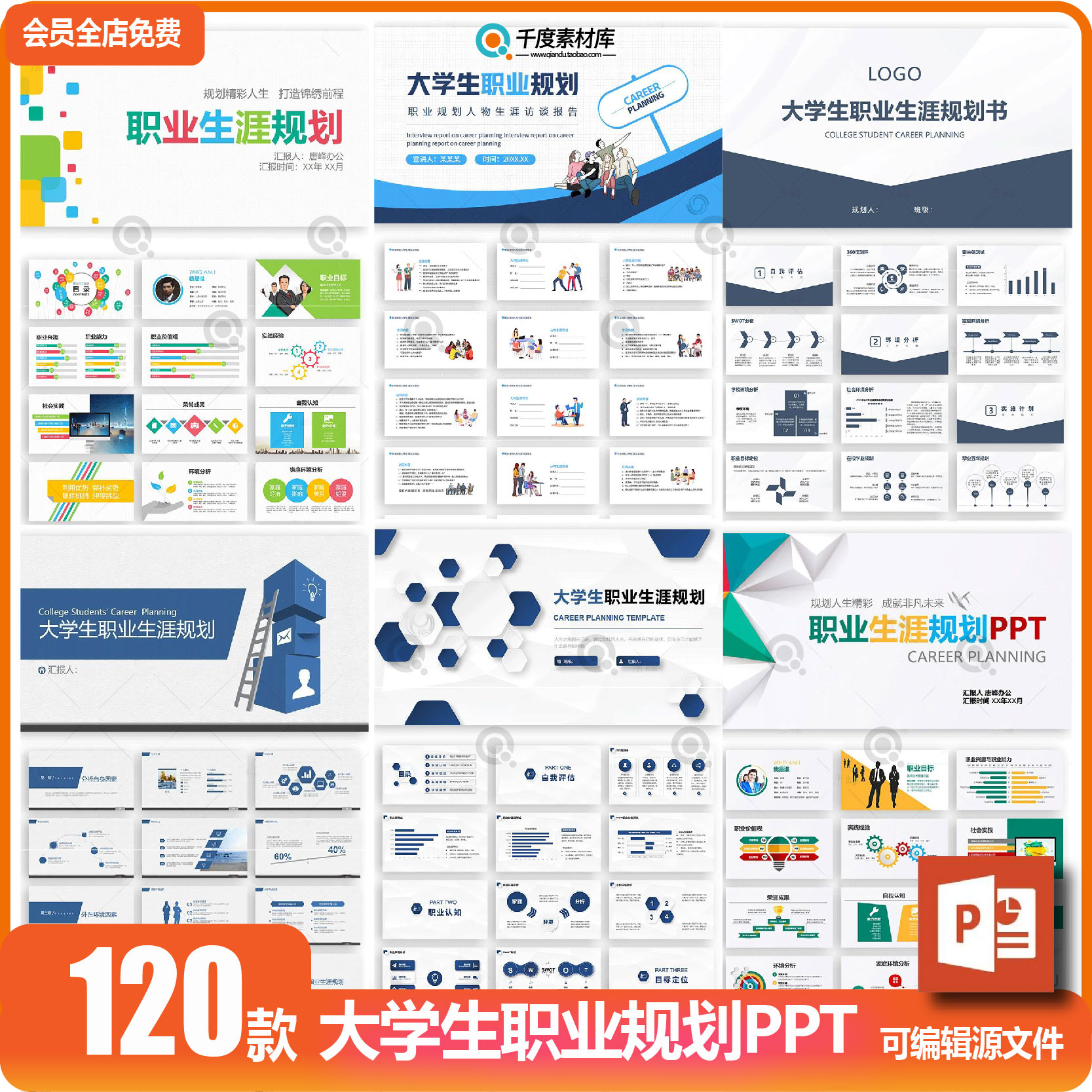 大学生个人职业生涯规划书ppt模板简约就业指导求职工作计划通用