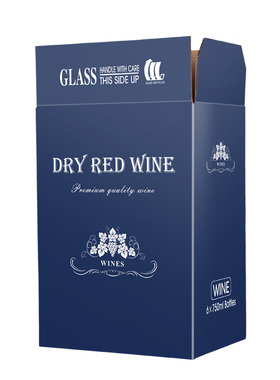 加厚葡萄酒箱子彩色红酒纸箱蓝色5层BE瓦加厚加硬红酒包装箱子