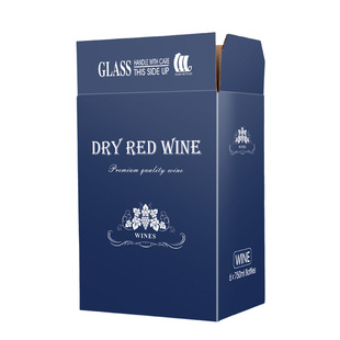 箱子 加厚葡萄酒箱子彩色红酒纸箱蓝色5层BE瓦加厚加硬红酒包装