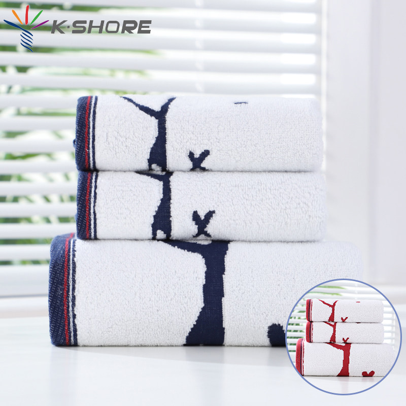 金号米菲纯棉家用成人男女洗澡浴巾毛巾方巾三件套无捻双层纱布