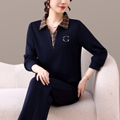 慵懒风直筒裤 春秋时尚 翻领卫衣跑步两件套 女2026新款 休闲运动套装