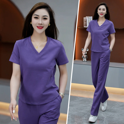 维奈菲冰丝罗马布夏季薄款两件套