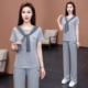 女2026夏季 长裤 新款 洋气显瘦遮肉短袖 冰丝两件套 时尚 休闲运动套装