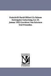 【预售】Festschrift David Hilbert Zu Seinem Sechzigsten