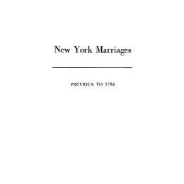 【预售】New York Marriages Previous to 1784