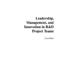 【预售】Leadership, Management, and Innovation in R&d