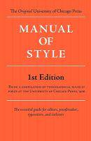 【预售】Manual of Style (Chicago 1st Edition)
