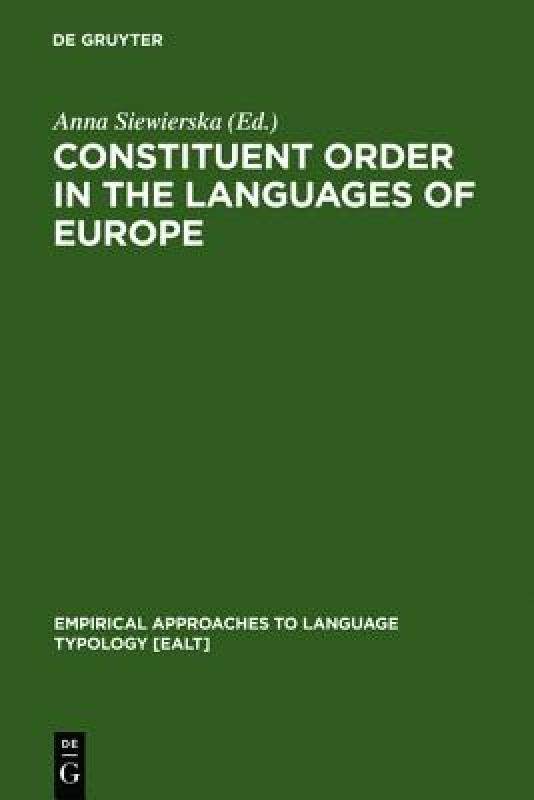 【预售】constituent order in the languages of europe