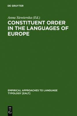 【预售】Constituent Order in the Languages of Europe