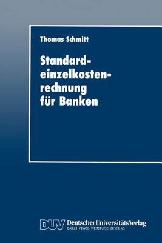 【预售】Standardeinzelkostenrechnung Fur Banken