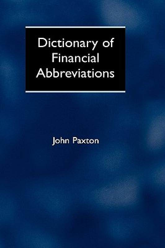 【预售】Dictionary of Financial Abbreviations