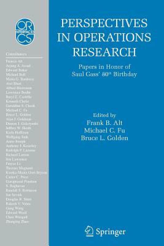 【预售】Perspectives in Operations Research: Papers in Honor