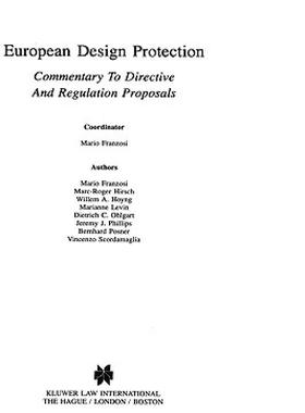 【预售】European Design Protection, Commentary to Directive