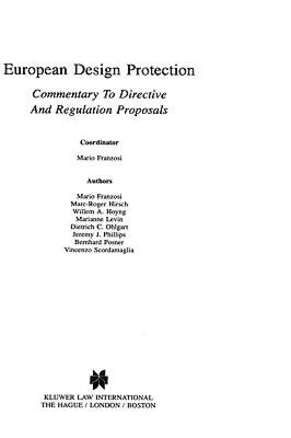 【预售】European Design Protection, Commentary to Directive
