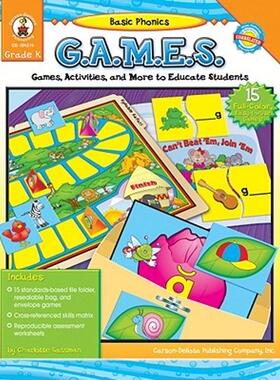 【预售】Basic Phonics G.A.M.E.S., Grade K: Games