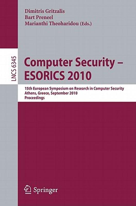 【预售】Computer Security- ESORICS 2010: 15th European-封面