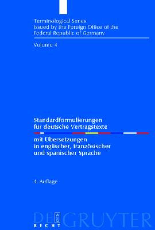 【预售】Standardformulierungen Fur Deutsche Vertragstexte: