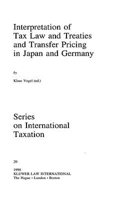 【预售】Interpretation of Tax Law and Treaties and Transfer