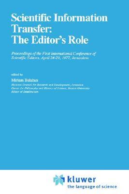【预售】Scientific Information Transfer: The Editor S Role: