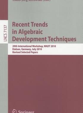 【预售】Recent Trends in Algebraic Development Techniques: