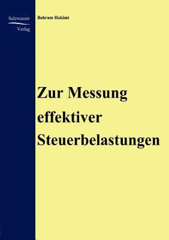 【预售】Zur Messung Effektiver Steuerbelastungen