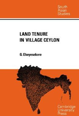 【预售】Land Tenure in Village Ceylon: A Sociological and