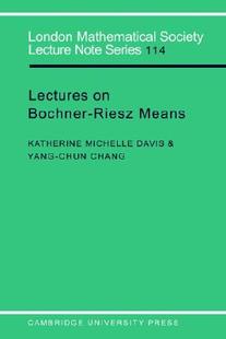 预售 Riesz Lectures Bochner Means