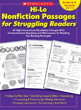 【预售】Hi-Lo Nonfiction Passages for Struggling Readers: