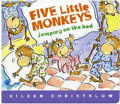 【预售】廖彩杏推荐书单第二周 Five Little Monkeys Jumping on the Bed 五只小猴子跳在床上 启蒙早教