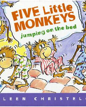 【预售】廖彩杏推荐书单第二周 Five Little Monkeys Jumping on the Bed 五只小猴子跳在床上 启蒙早教