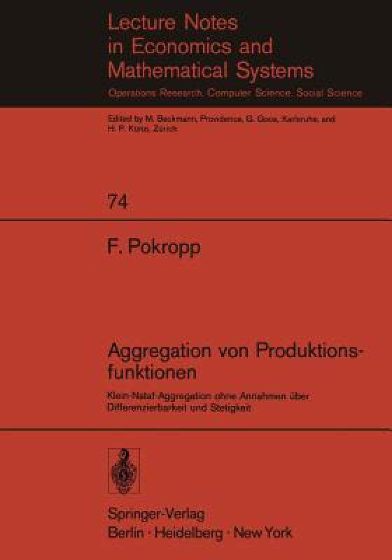 【预售】Aggregation Von Produktionsfunktionen: