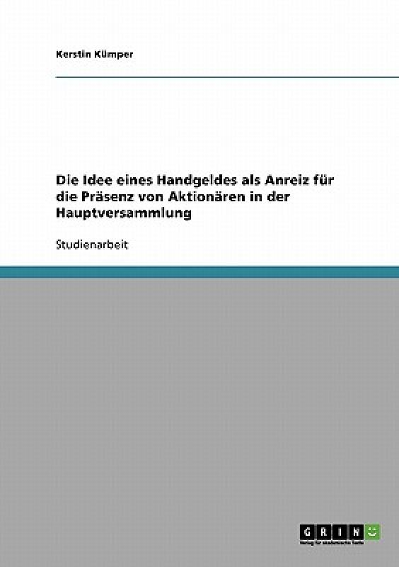 【预售】Die Idee Eines Handgeldes ALS Anreiz F R Die PR Senz