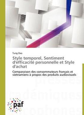 【预售】Style Temporel, Sentiment D'Efficacit Personnelle Et