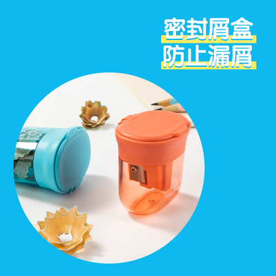 得力儿童卷笔刀削笔刀转笔刀削笔机铅笔刀粗细都能削三孔转笔削笔刀铅笔刨小学生专用幼儿园粗三角加粗削笔器