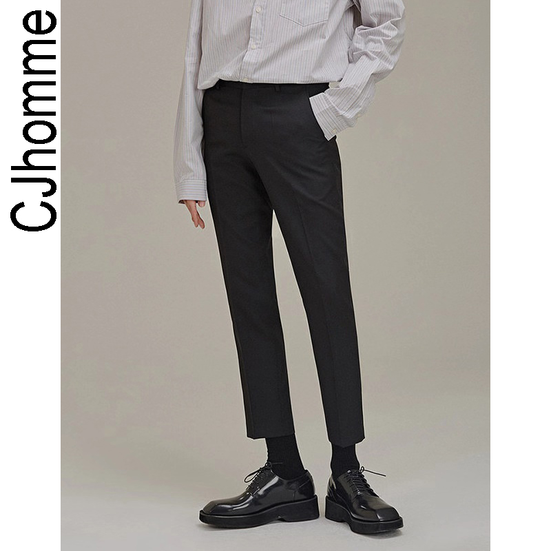 CJHOMME 显瘦百搭韩版休闲裤男免烫弹力舒适紧身裤男士九分裤新款