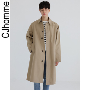 CJHOMME 2024春季简约百搭韩版男士中长款风衣潮牌新款外套男ins