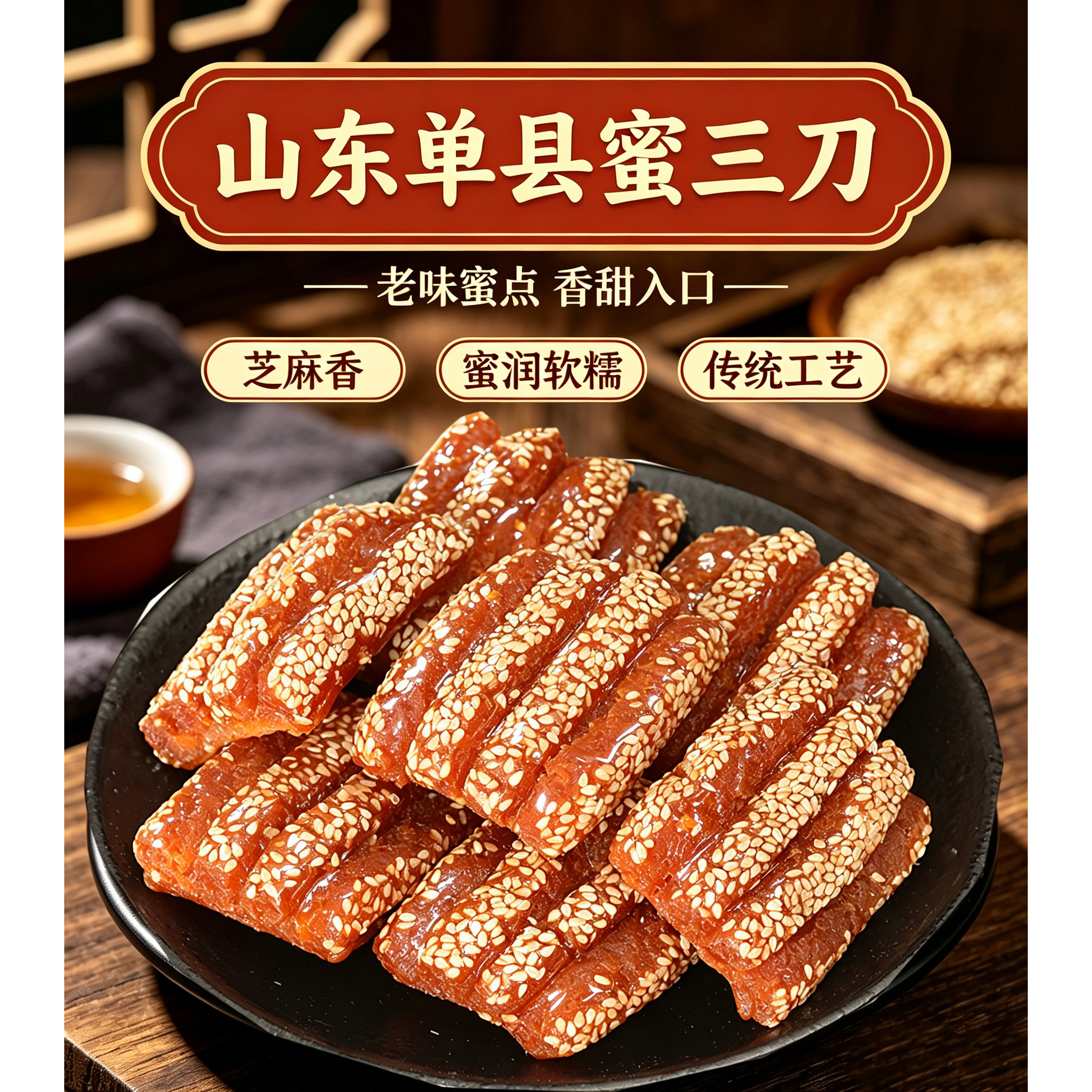 蜜三刀安特顺糕点单县蜜三刀山东特产传统糕点蜜食手工点心休闲