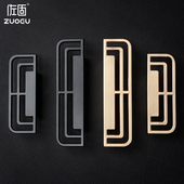 新中式 书柜门拉手轻奢复古金色衣柜橱柜配件五金抽屉柜子把手黑色