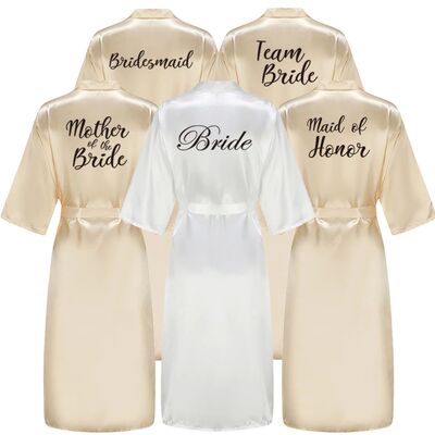 New Bridesmaid Robe With Black Letters Mother Sister of The