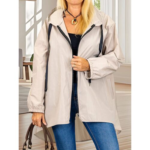 Women s Plus Size Fall Jacket with Hood Long Sleeve Loose Ja