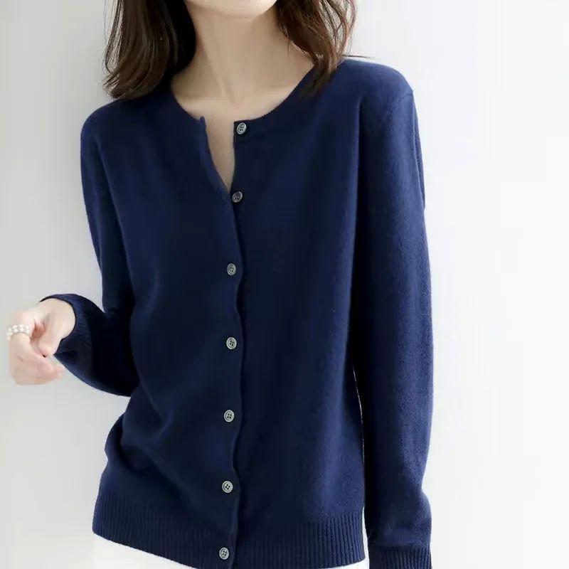 Women Cardigans Sweater O-neck Spring Autumn Knitted Cashmer