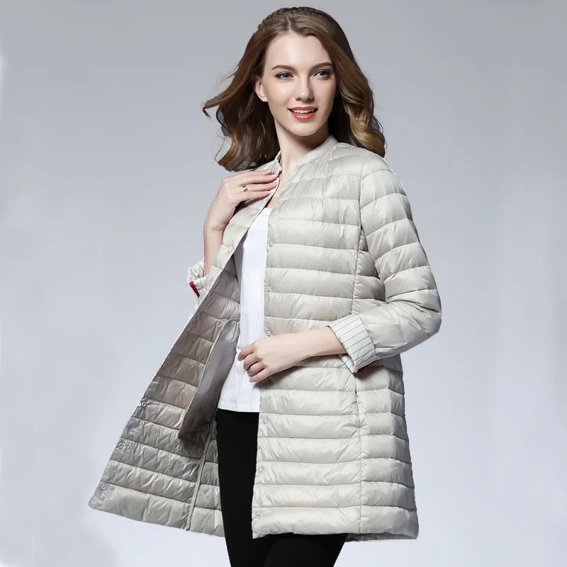 Woman Spring Padded Warm Coat Ultra Light Duck Down Jacket L