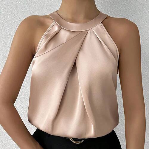 Summer Women's High End Satin Tank Shirt New Color Silk Blou