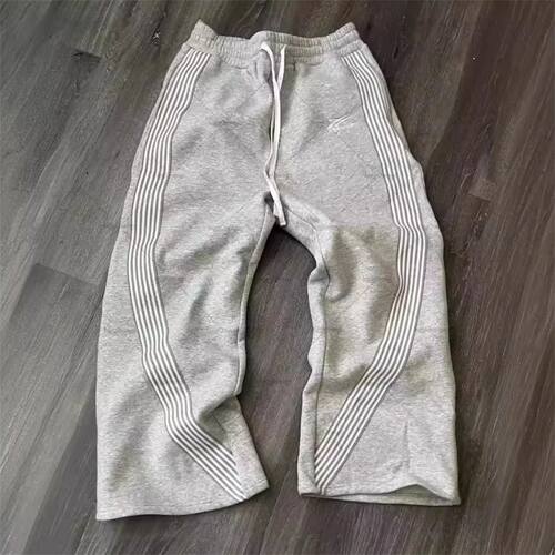 Casual Loose Straight Leg Pants Striped 2025 Summer Fashion