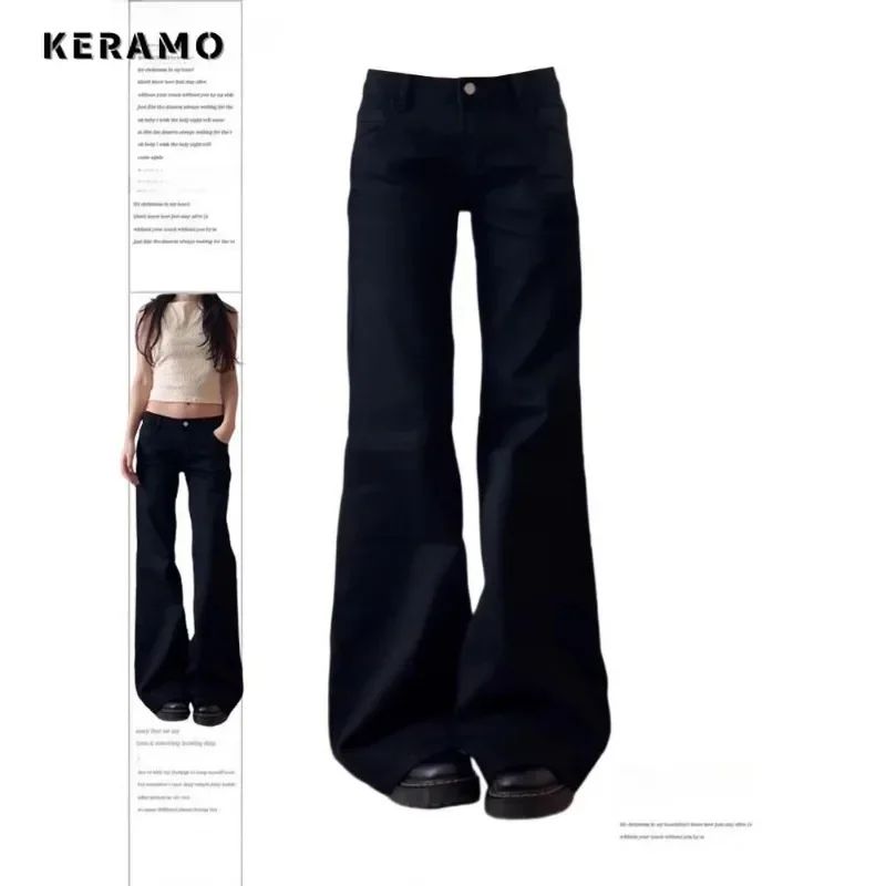 Normcore Y2K Baggy Black Denim Trouser Washed Vintage Casual