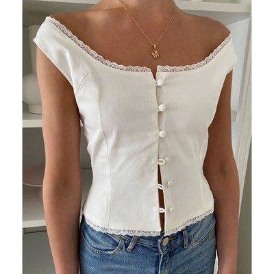 Women Y2k Square Neck Lace Camis Lace Frill Crop Tank Top 20