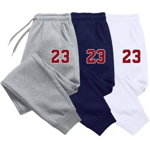 Men's Luxury Print Fleece Sweatpants Warm Jogging Pants Mult